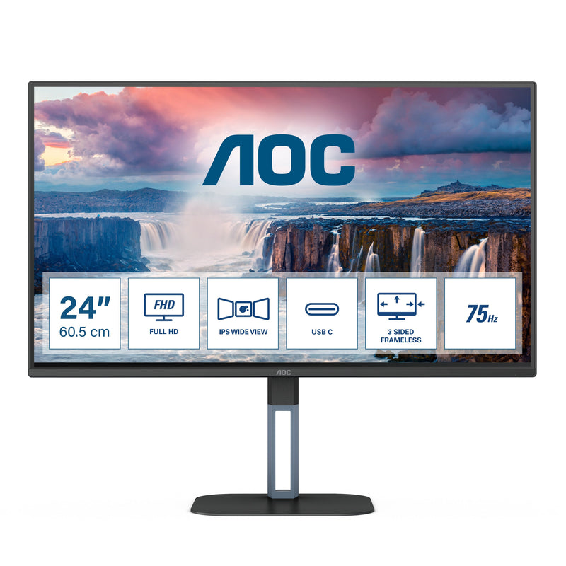 AOC Monitor 23.8 24V5CE/Bk 16:09 1MS HDMI + USB-C IPS Black