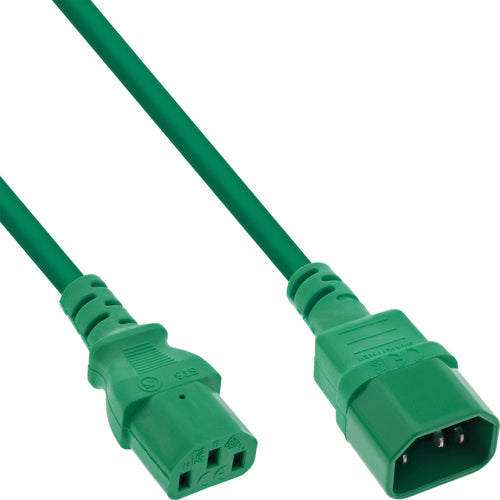Inline Prolongación Cable Power , C13 a C14, Green 0,3M — image 1