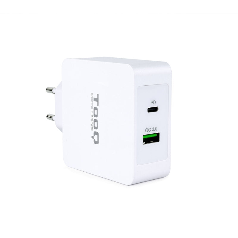 TooQ Wall Charger USB 3.0, USB-C - Charging Fast - White