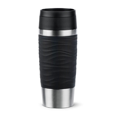 Emsa Mug Thermal Travel Mug Waves Black/Steel Inoxidable, 0,36 Litros N2021200 — image 1