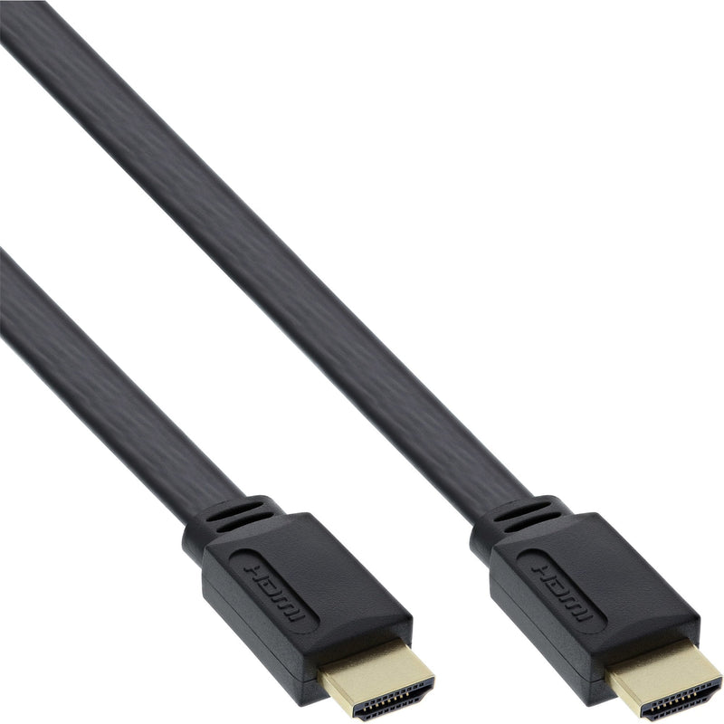 Inline Cable Flat HDMI Cable With Ethernet Black 10M