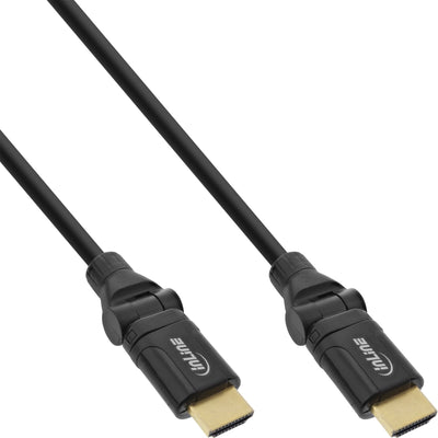 Inline Cable HDMI Angle Plug 180° With Ethernet 3M Black — image 1