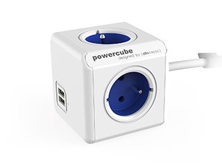 Allocacoc 2402BL/Freupc Base Múltiple 1,5M 4 Salidas AC Indoor Blue White