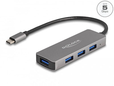 Delock 63173 Concentrador USB 5Gbps 4 Ports With Connector USB Type-c™ - Ports USB Tipo-a Side — image 1