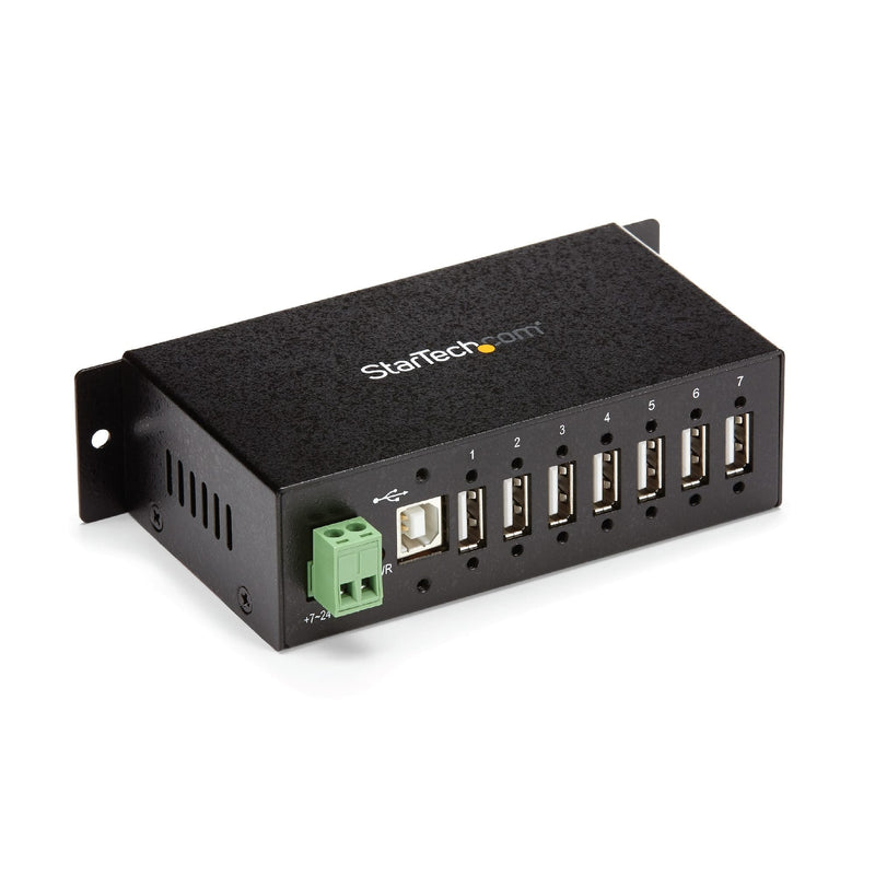 StarTech.com Adapter Concentrador Hub Ladrón USB 2.0 7 Ports Reforzado Industrial Installation Wall Riel Din P