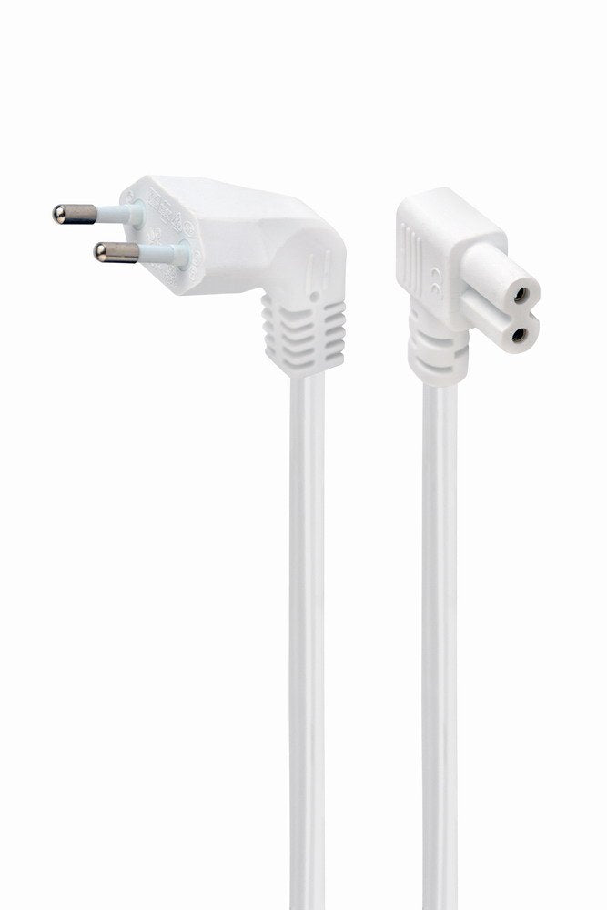 Cable Power IEC C7 With Connector Codo, Homologado Vde 2.5M White