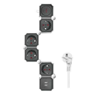 Logilink Power Strip Plugs 4VÍAS , 4XCEE 7/3 + 2x USB-A, 1,5M — image 1