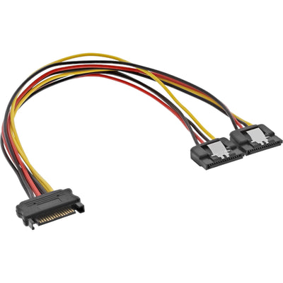 Inline SATA Power And -cable Female a 2X Male 0.3M — image 1