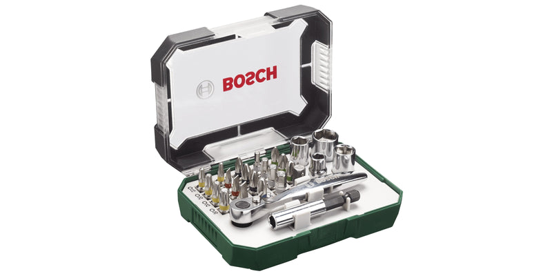 Bosch Set Of Puntas Screwdriver / Carraca, 26 Pieces Carraca 2607017322