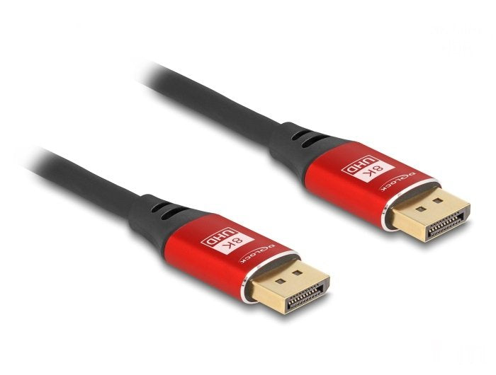 Delock Cable DisplayPort 8K 60 HZ 3M Red Metall
