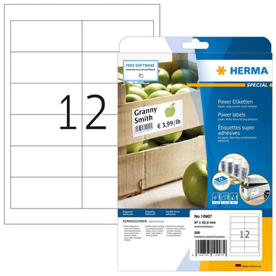 Herma Labels A4 White 97X42,3MM Extremadamente Adhesivas 300 Units — image 1