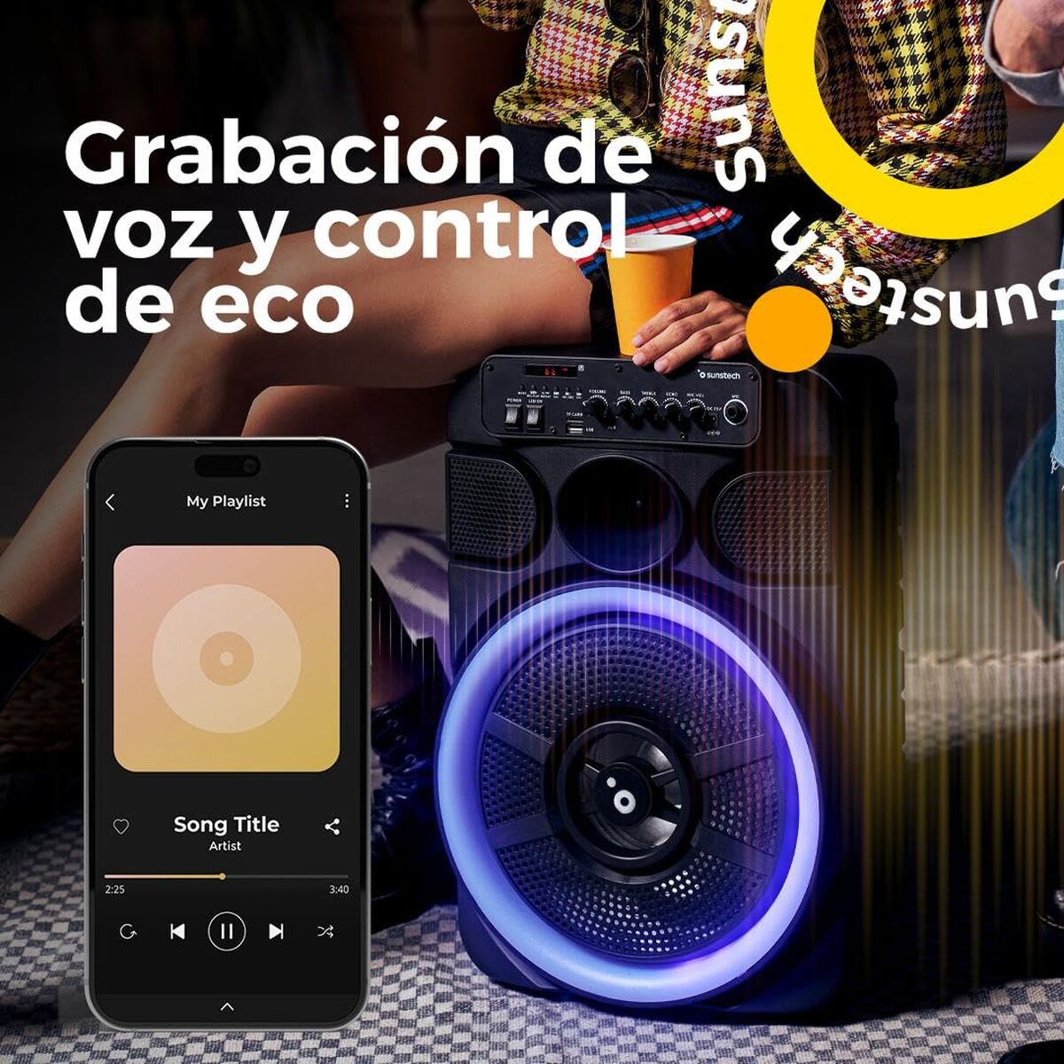 Sunstech Portable Bluetooth Speakers Sunstech Muscles 12 Black