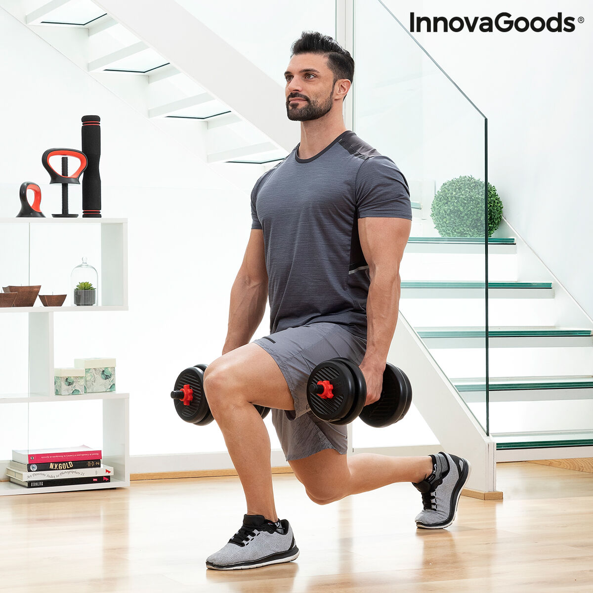 6-in-1 Set of Adjustable Weights with Exercise Guide Sixfit InnovaGoods   Iron (Refurbished B)