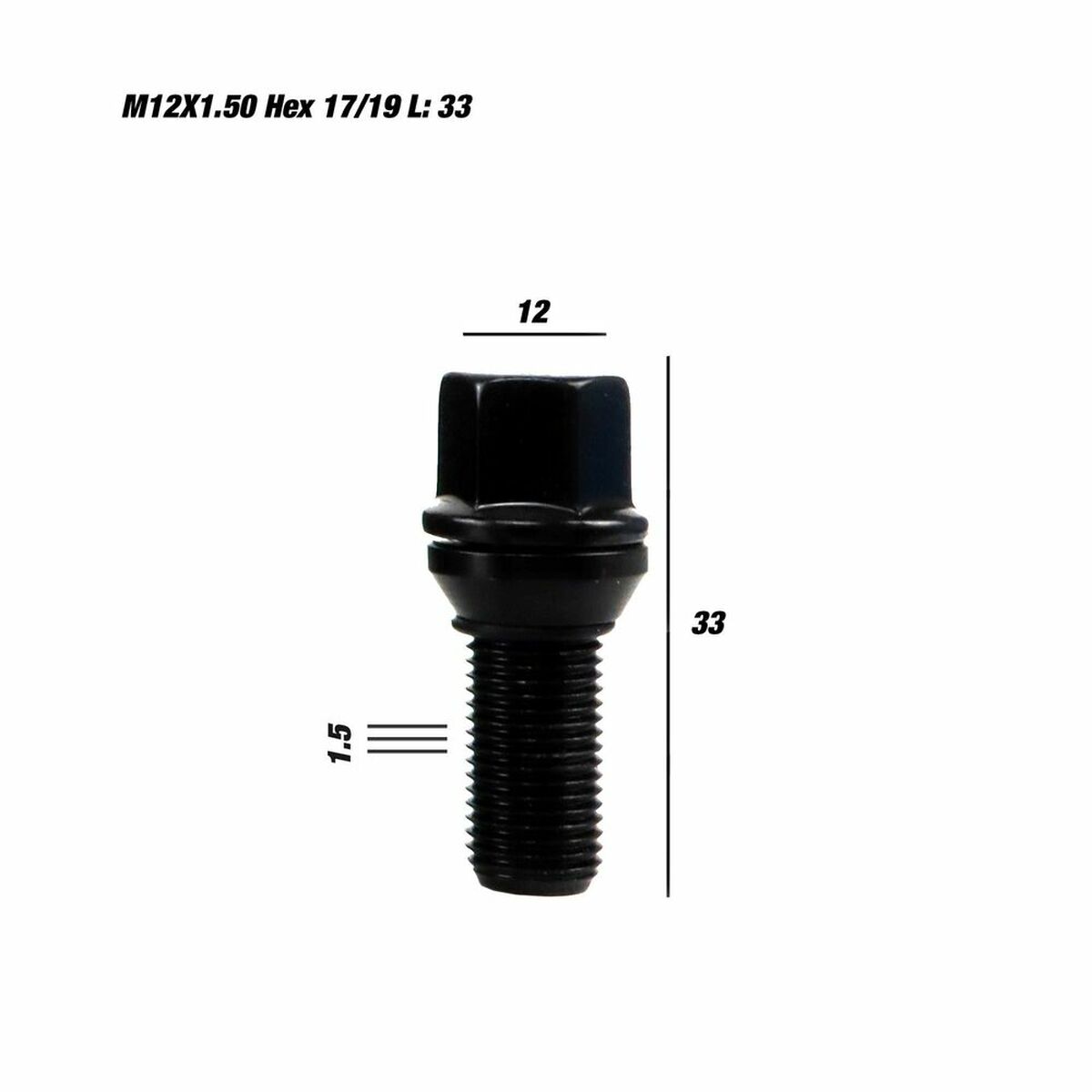 Screw kit OMP OMPS09791201 Black M12 x 1,50 33 mm (20 Units)