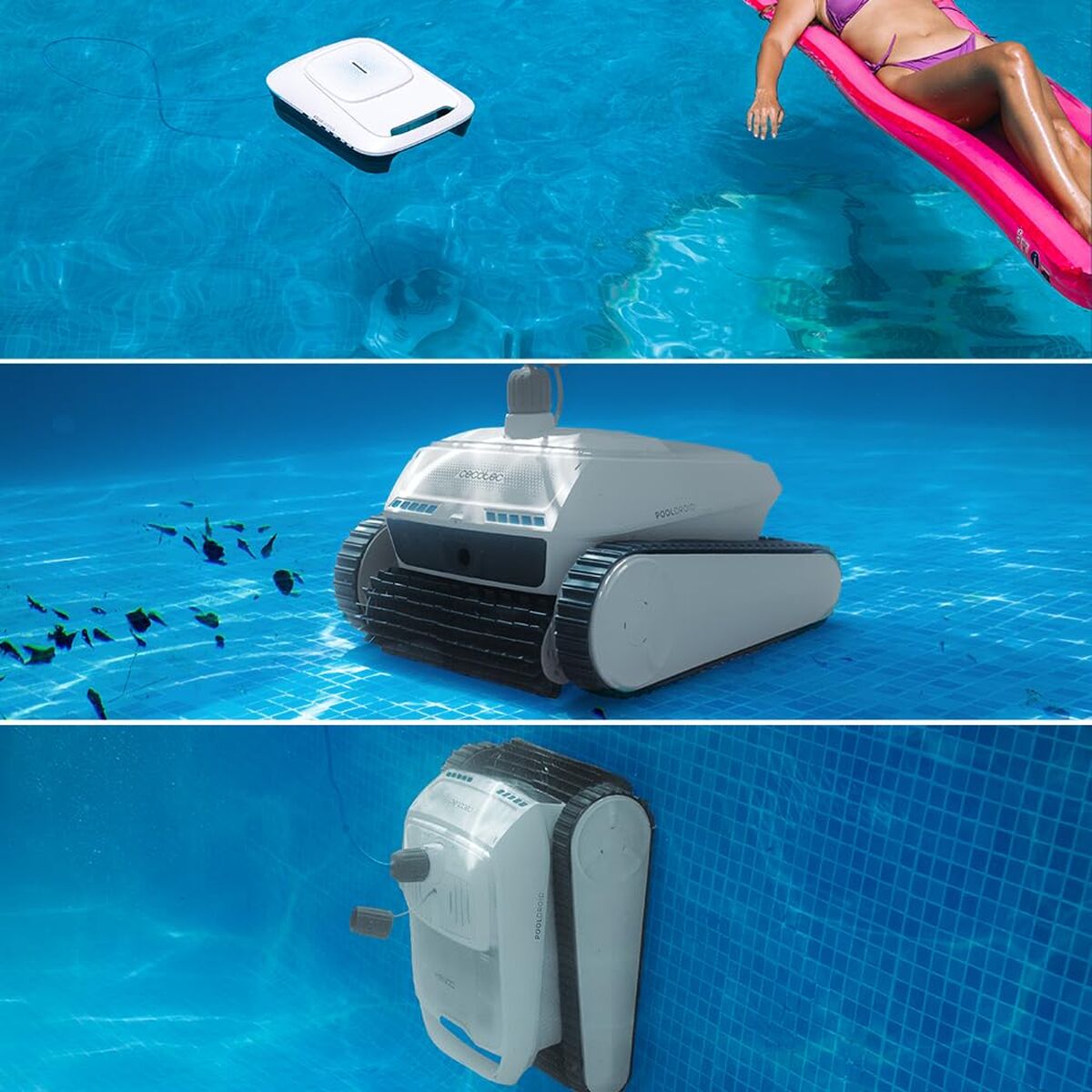 Cecotec Robotic Pool Cleaner Pooldroid 10000 Totalclean Aquaskater App 150Min 300M²