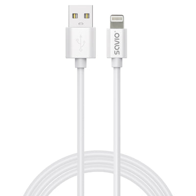 Savio CL-193 USB Cable USB 2.0 2M USB a USB C/Lightning White — image 1