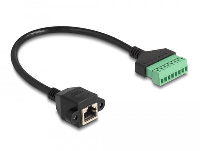 Delock RJ45 Cable CAT.6 Connector Female a Terminalblock Adapter Assembly 30CM 2-PIEZAS — image 1