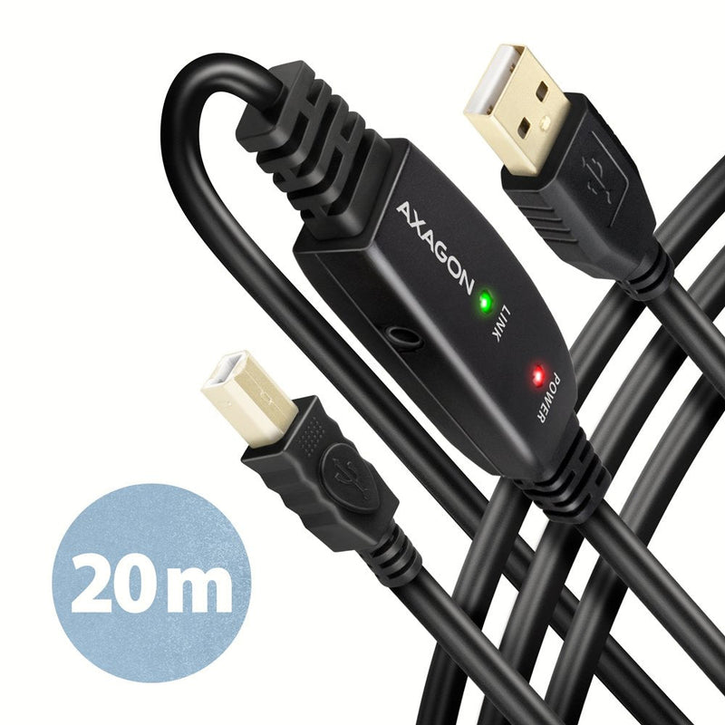 Axagon ADR-215B Aktives USB 2.0 Verbindungscable, USB-A Auf Usb-b - 20M
