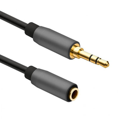 Helos Cable Extensión , Jack 3,5MM Male / Female 3 Pines, Premium, 3,0M, Black — image 1