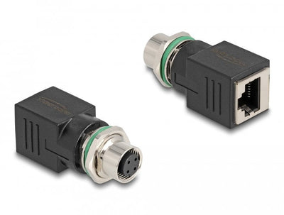 Delock M12 Adapter D-kodiert 4 Pin Female a RJ45 — image 1