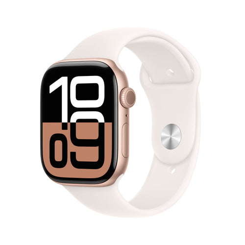 Apple Watch Series 10 46MM Rose Gold Aluminium Case With Light Blush Sport Band GPS MWWU3QC/a — image 1