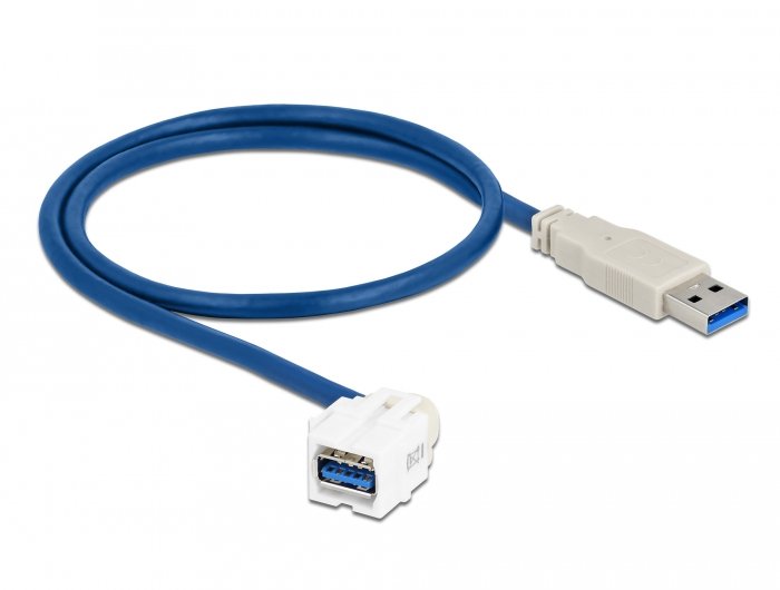 Delock Keystone Módulo USB3.0A Bu 250° USB3.0A St Cable W