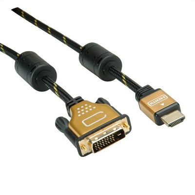 Roline Cable Gold Monitor DVI (24 + 1) - Hdmi, St St, 5M — image 1