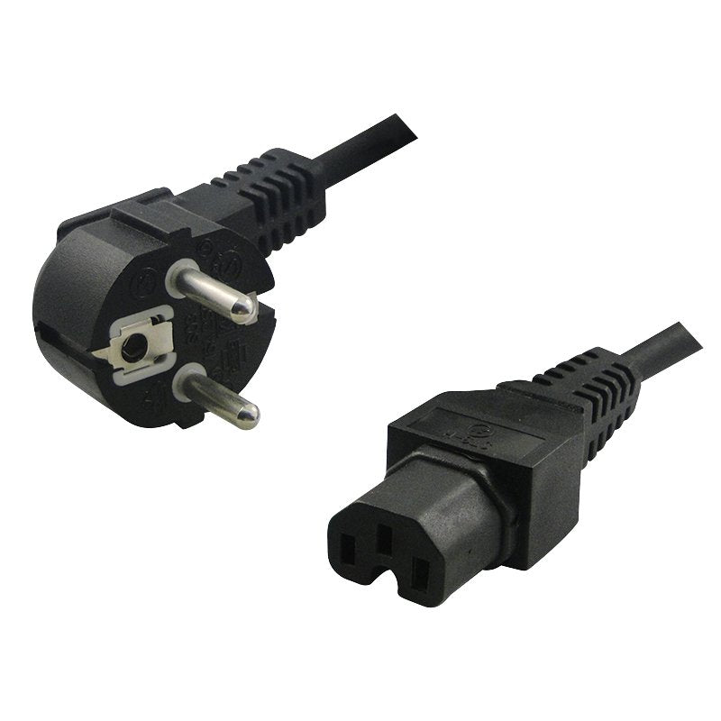 Logilink Cable Power Schuko a C15 90Â° IEC 2M Black CP105