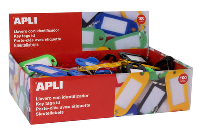 Apli Llaveros Porta Labels Plastic Box Of 100 C/Surtido — image 1