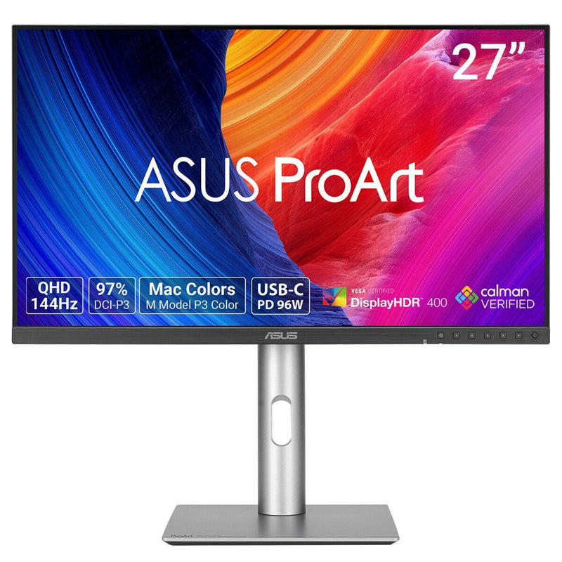 ASUS Monitor Proart Pantalla PA278CGRV Profesional 27 Negro/Plata Qhd, Ips, Hdmi, Dp, Usb-c, USB Concentrador 144HZ Pa