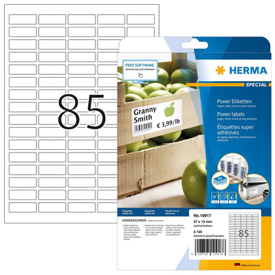 Herma Labels A4 Blancas 37 X 13MM Extremadamente Adhesivas 2125 Units — image 1