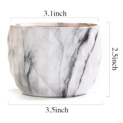 Ceramic Plant Pot With Marble Patterned Finish