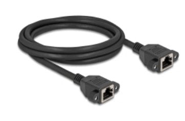 Delock Network Cable Alargador S FTP RJ45 Connector Female a RJ45 Connector Female CAT.6A Flache Version 2M Bl — image 1