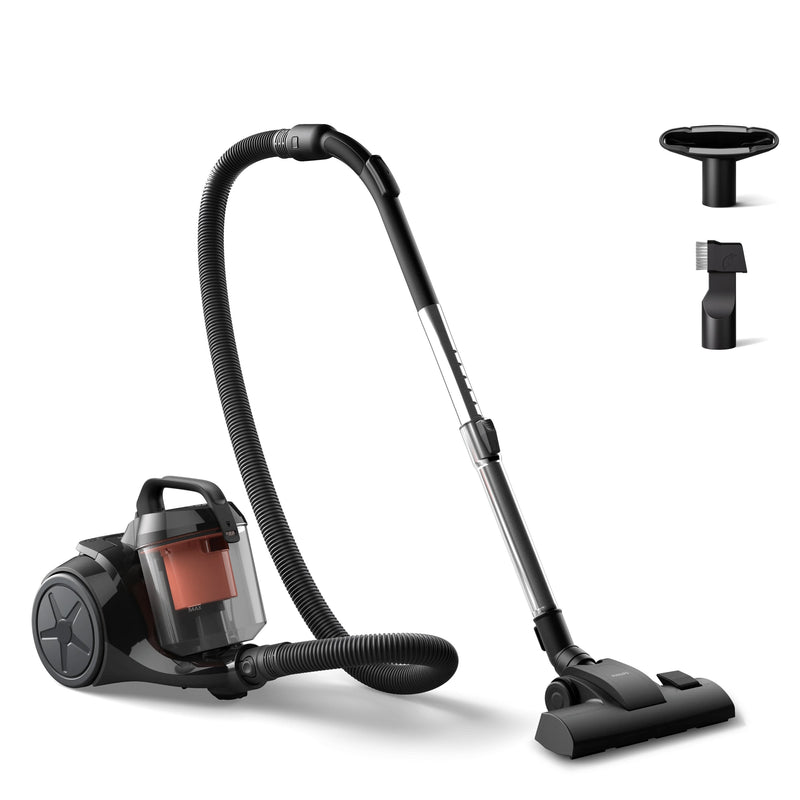 Philips Vacuum Cleaner Without Bag - 1000 Series XB1142/10, 800W, Depósito 1,3 L, Black Coral
