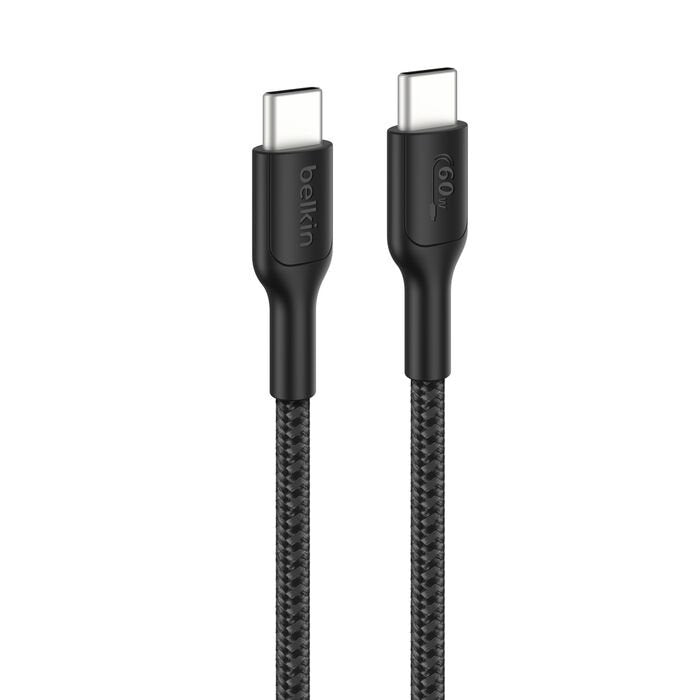 Belkin USB Cable USB-C (m) a USB-C (m) USB 2.0 2M Cable Trenzado Entrega Energía USB-C (60W) Charging Fast