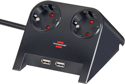 Brennenstuhl 1153500222 Base Múltiple 1,8M 2 Salidas AC Indoor Black — image 1