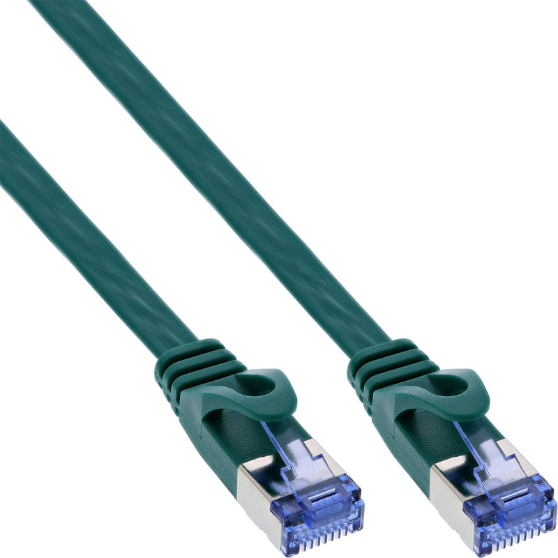 Inline Network Cable Flat , U/FTP, CAT.6A, Green 5M