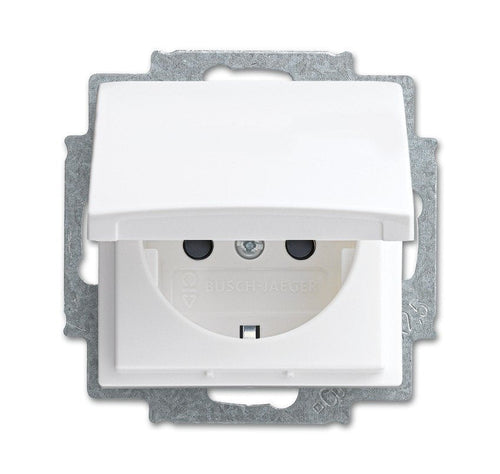Busch Jaeger 20 EUKB-914 Schuko Socket Power Cover Abatible Bs White Alpino Balance Si — image 1