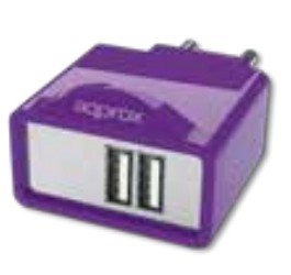 Approx Charger 2 USB Travel/Wall 1A (púrpura)