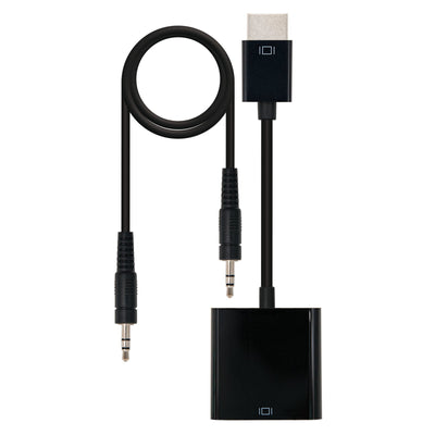 Nanocable Converter HDMI a Svga + Audio - HDMI a/M-svga/H+jack 3.5/H - 10CM + 1.0M - Black — image 1
