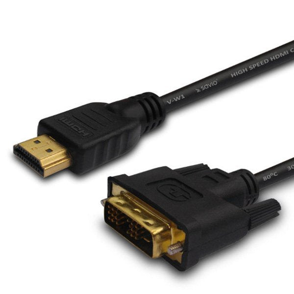 Savio CL-139 Adapter Cable Vídeo 1,8M DVI-a HDMI Type a Standard Black
