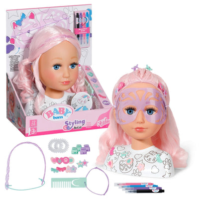 Zapf Creation Baby Born® Styling Head Creative, Make-up And Hairy Head 836033 — image 1