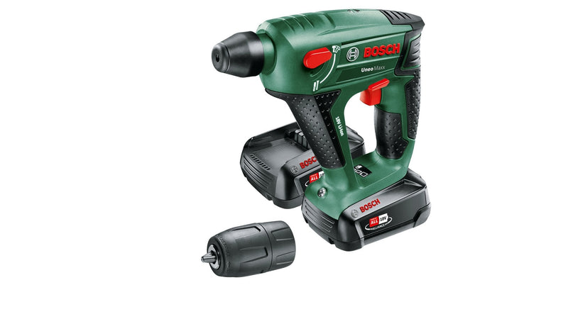 Bosch Hammer Perforador Wireless Uneo Maxx, 18 Voltios Green / Black Case 2X Battery L