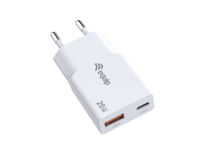 Equip Charger 2PORT USB-C PD 3.0 USB-A GaN Slim 20W White — image 1
