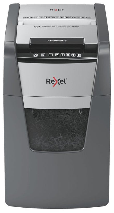 Rexel Paper Shredder Automática Autofeed + 150X, P-4, Short Confeti (4X28MM), 150 Hojas, Papelera 44 Litros — image 1