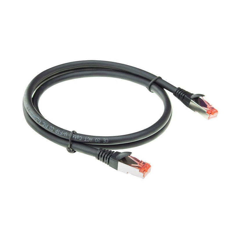 Black 20 Meter CAT.6A U FTP Pvc High Flexibility Tangle-free Patch Cable Snagless With RJ45 Connectors