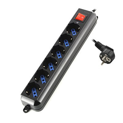 Ewent Power Strip 6 Sockets With Protection Black EW3924 — image 1
