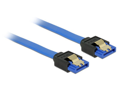 Delock Cable SATA 6GB S Buchse Gerade SATA Buchse Gerade 70CM Blue With Goldclips — image 1
