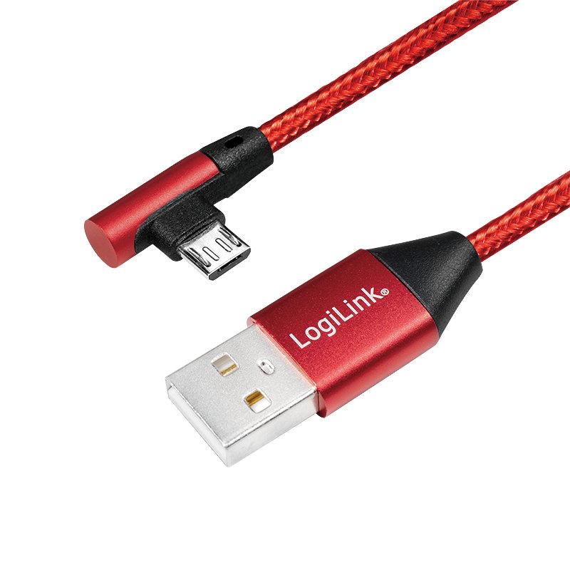 Logilink CU0149 USB Cable 0,3M 2.0 USB a Micro-usb B Red