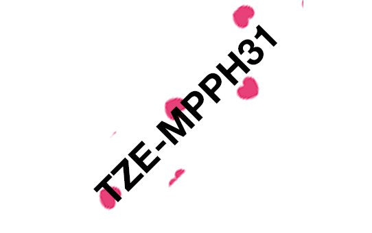 Brother TZE-MPPH31 Tape Printer Labels Black Sobre Pink